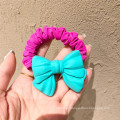 Korea Fluorescent Bow Knot Scrunchies Hair Tie Elastic Band Colorful Flower Ring Cute Girl Ponytail Head Rope Rubber Female Fash